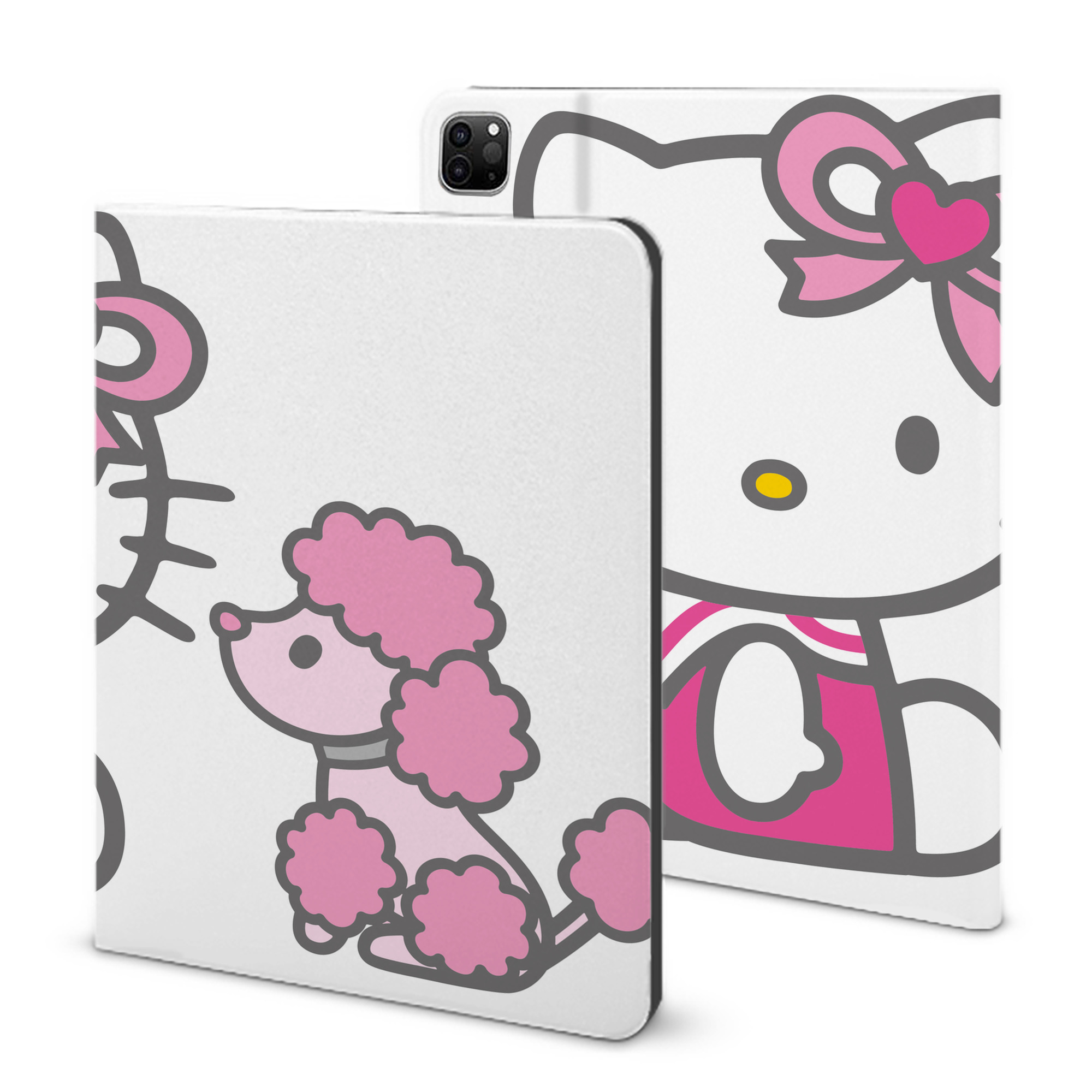（画像用） Hello Kitty ハローキティ IPad ケース ブック型 PUレザー TPU 耐衝撃 軽量 薄型 ペン収納なし 全面保護 IPad 各モデル対応